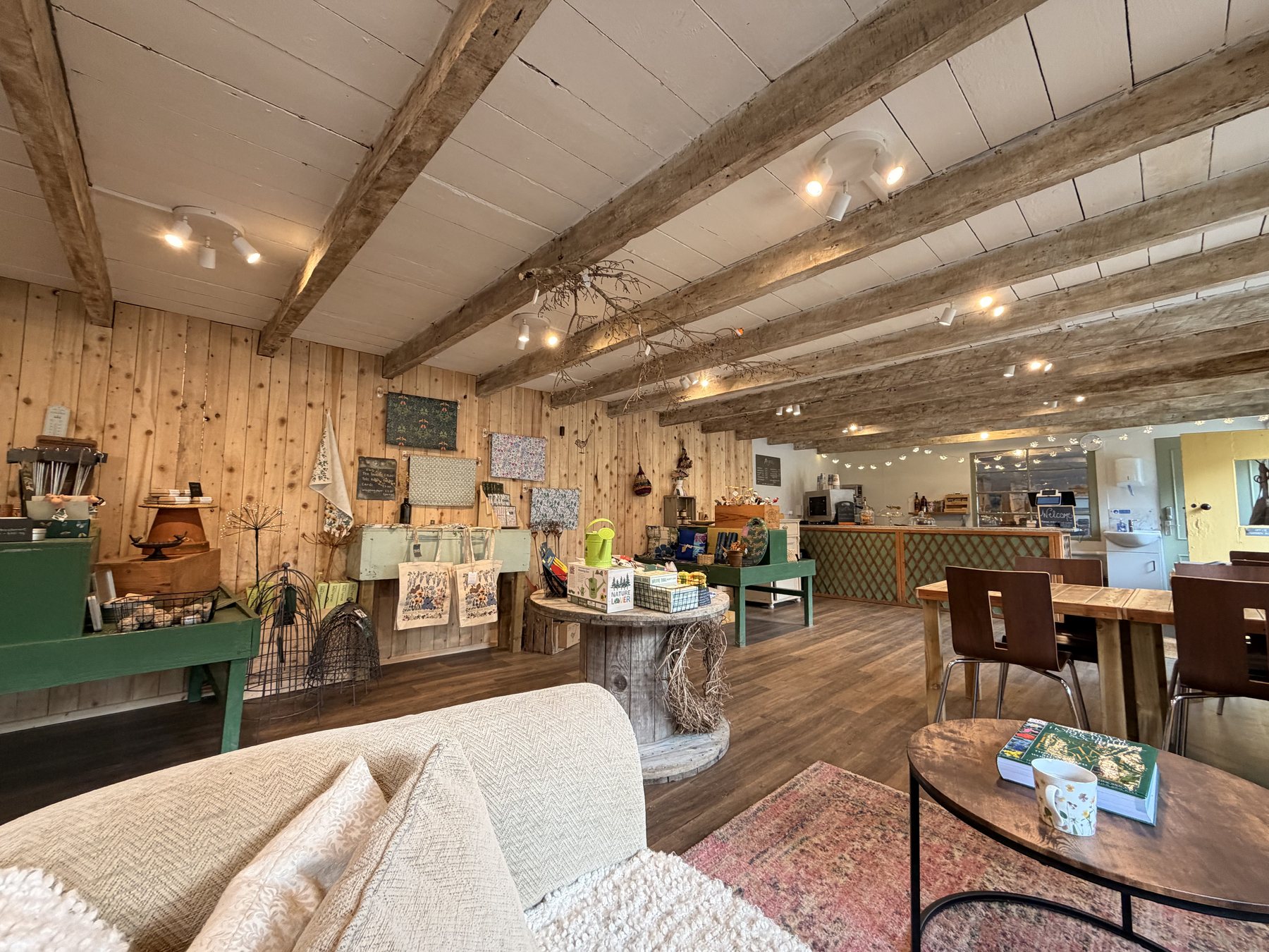 The timber lined gift shop with its displays of carefully chosen gifts